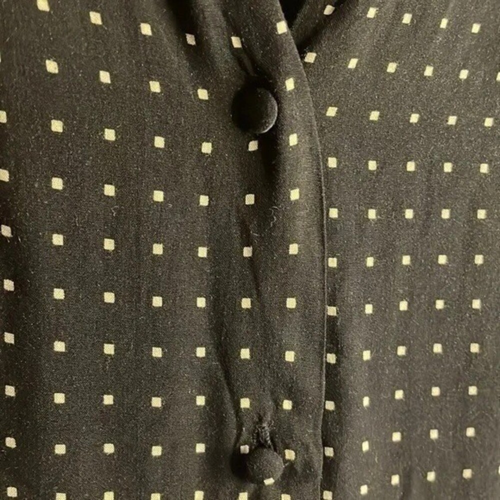 Zara Basic Black Polka Dot Long Sleeve Blouse Womens Size XS - Picture 2 of 5